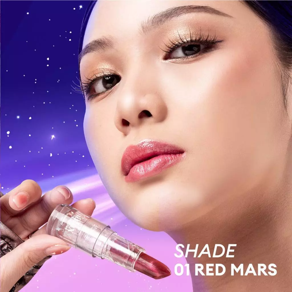 Lip galaxy Animate Red Mars warna merah glossy dan lembap